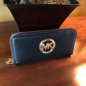 Black faux leather wallet